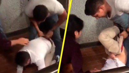 Usuarios del metro golpean y le aplican "calzón chino" a un ladrón de celulares
