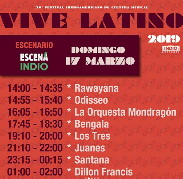 ¡Ya están los horarios del Vive Latino! Acá te damos toda la información: