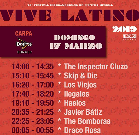 ¡Ya están los horarios del Vive Latino! Acá te damos toda la información: