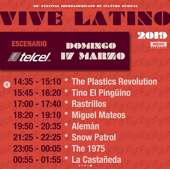 ¡Ya están los horarios del Vive Latino! Acá te damos toda la información:
