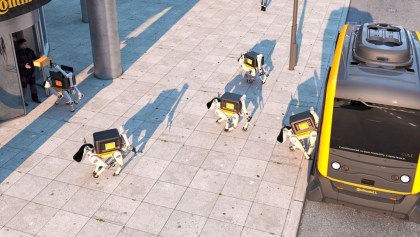 Perros robots que entregan el correo