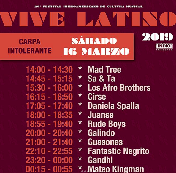 ¡Ya están los horarios del Vive Latino! Acá te damos toda la información: