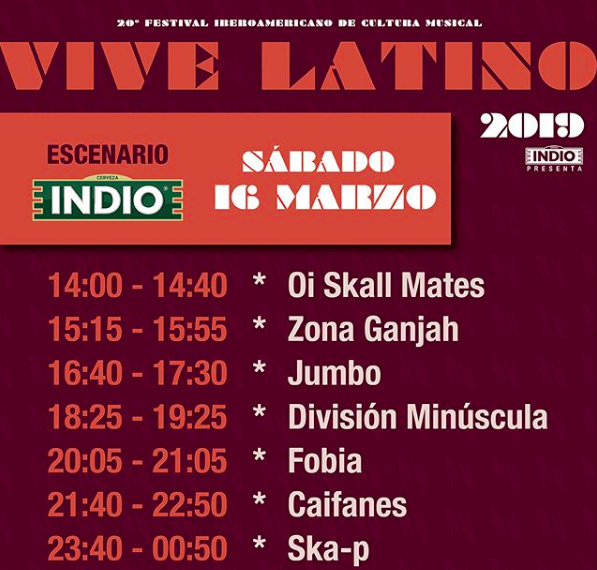 ¡Ya están los horarios del Vive Latino! Acá te damos toda la información: