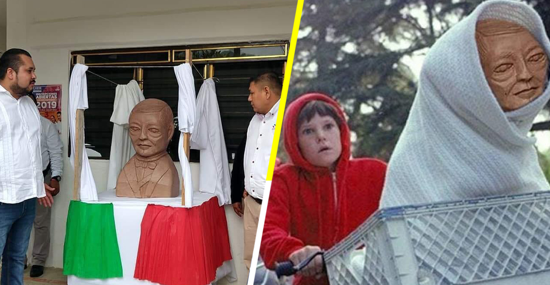 Y nadie hace nadaaaa: Inauguran busto de Benito Juaréz que parece alien y la memiza se deja venir