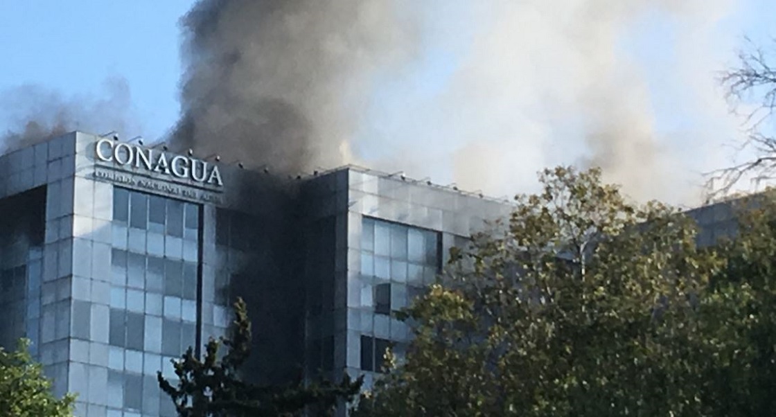 Incendio en el edificio de Conagua