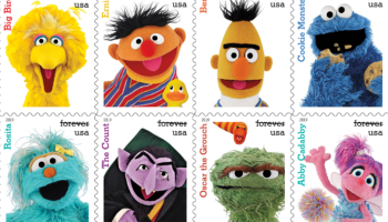 Checa los timbres postales conmemorativos por los 50 años de Plaza Sésamo