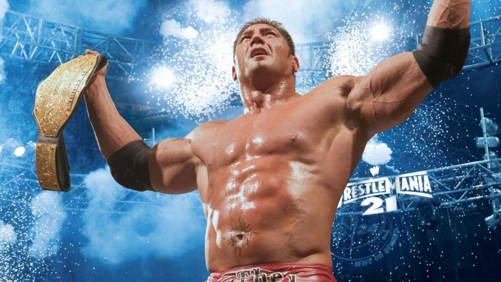 Batista tras ganar el Royal Rumble de WWE