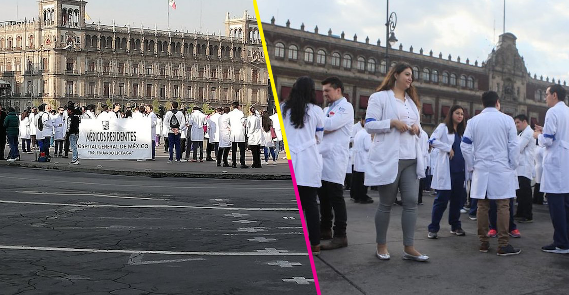 Médicos protestan frente a Palacio Nacional; exigen el pago de sus sueldos