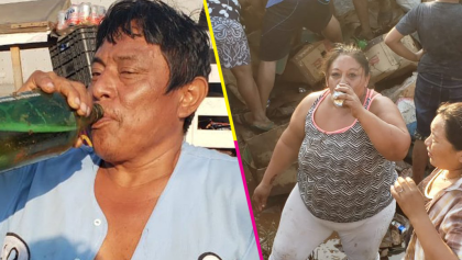 ¿Salucita? Vecinos de la carretera Campeche-Mérida roban cervezas tras volcadura de un tráiler