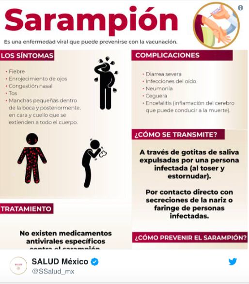 La epidemia de Sarampión, podría llegar a México