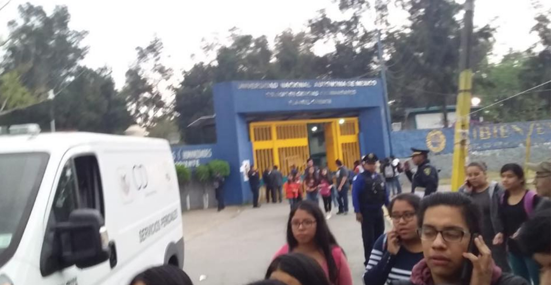 Desalojan alumnos del CCH Oriente; reportan que una estudiante murió en las instalaciones