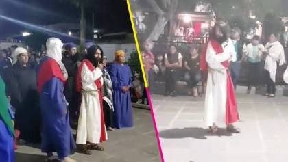 ¡No es broma! Actor interpreta a Cristo en Tlaxcala literalmente 'hasta las chanclas'