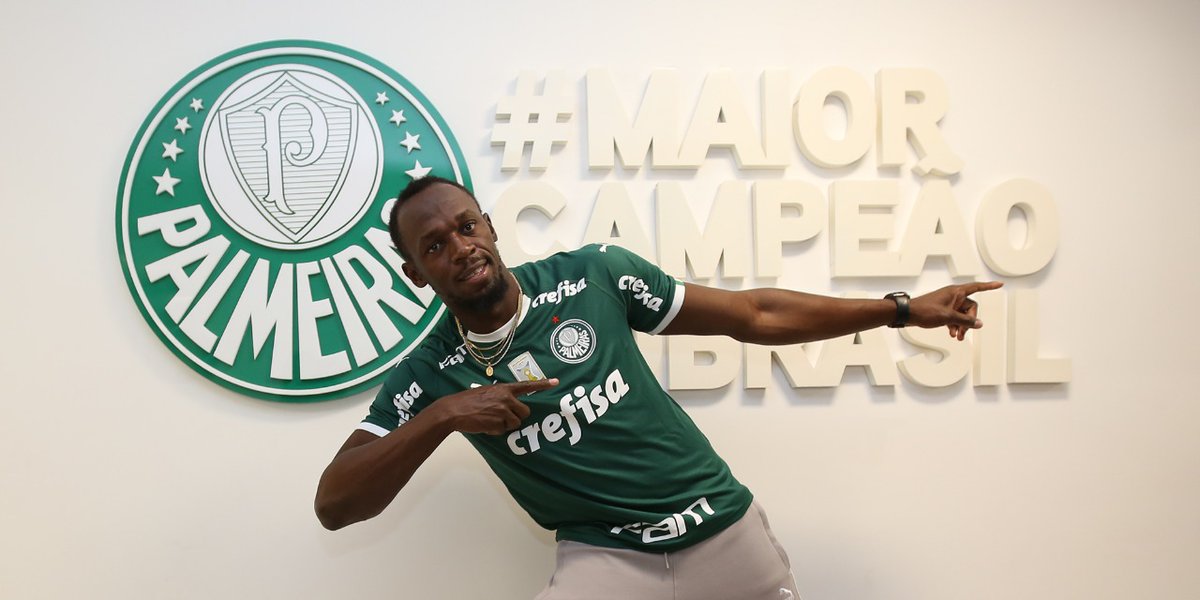 El divertido día de Usain Bolt en su fugaz ‘fichaje’ con el Palmeiras en Brasil