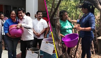 ¡No pos wow! Alcaldes en Chiapas entregan cubetas por el Día de las Madres