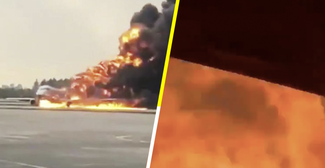 Video: Así se vio el incendio dentro del avión de Moscú que dejó al menos 41 muertos