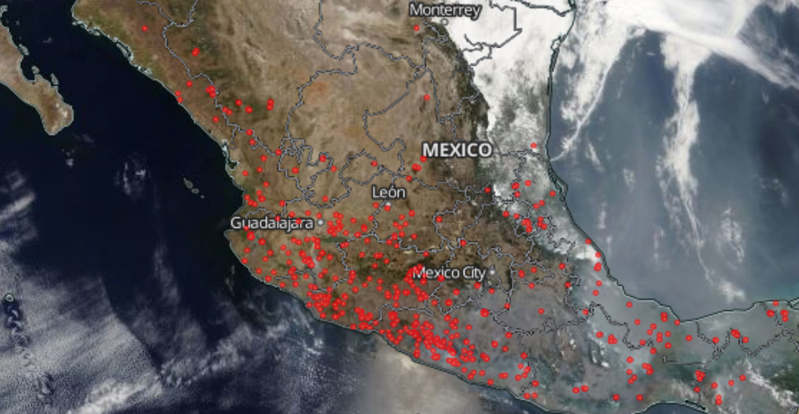 ¡Wow! Así se ven los incendios forestales en México desde el espacio
