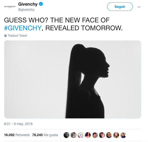 Ariana Grande es la nueva imagen de Givenchy 