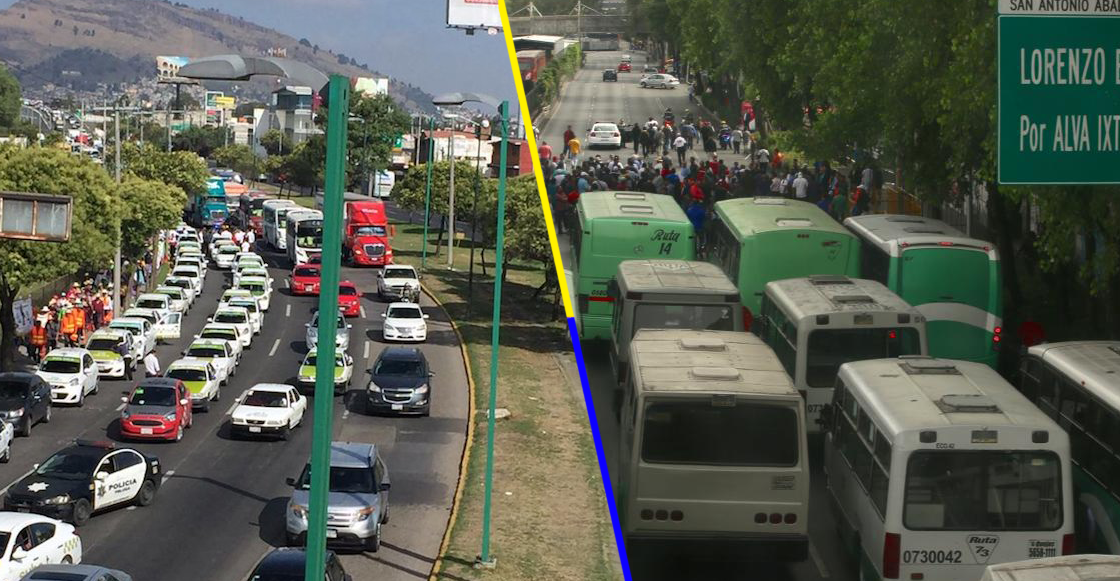 ¡También microbuses! Transportistas se unen a la manifestación de taxistas en CDMX y Edomex