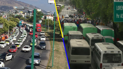 ¡También microbuses! Transportistas se unen a la manifestación de taxistas en CDMX y Edomex