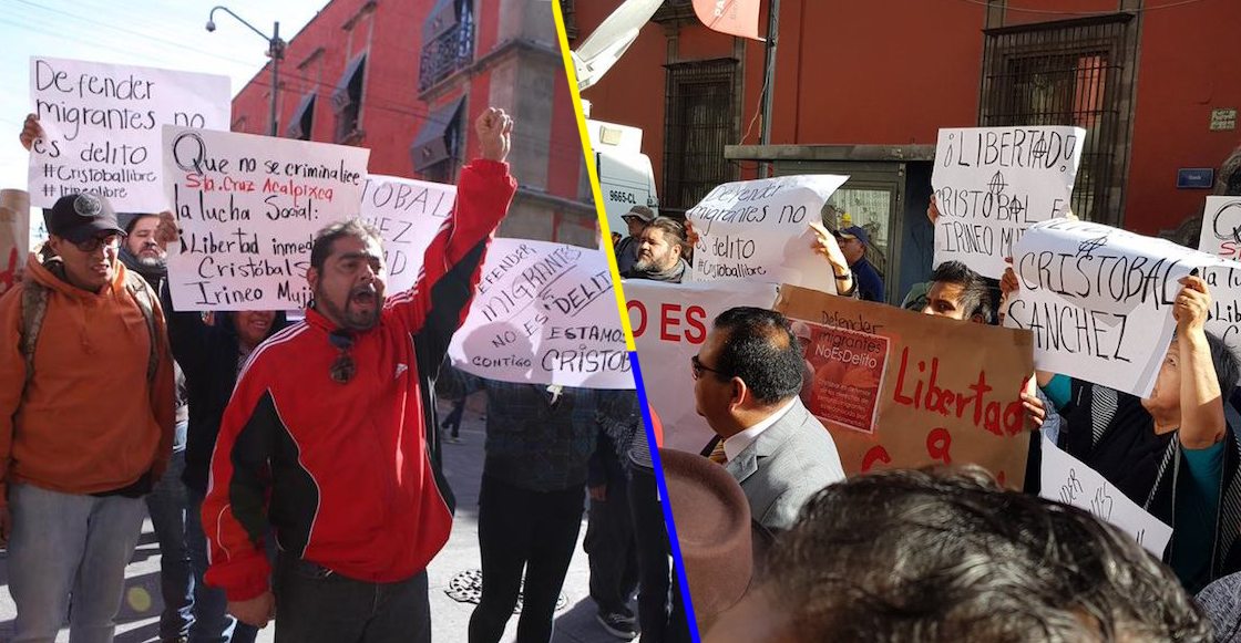 Activistas protestan por la detención de Cristóbal Sánchez e Irineo Mujica