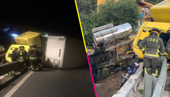 Chofer pierde la vida tras volcadura de un trailer en la carretera México-Toluca