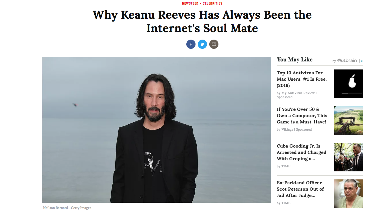 ¿Por qué Keanu Reeves debería ser 'La persona del año' de TIME?