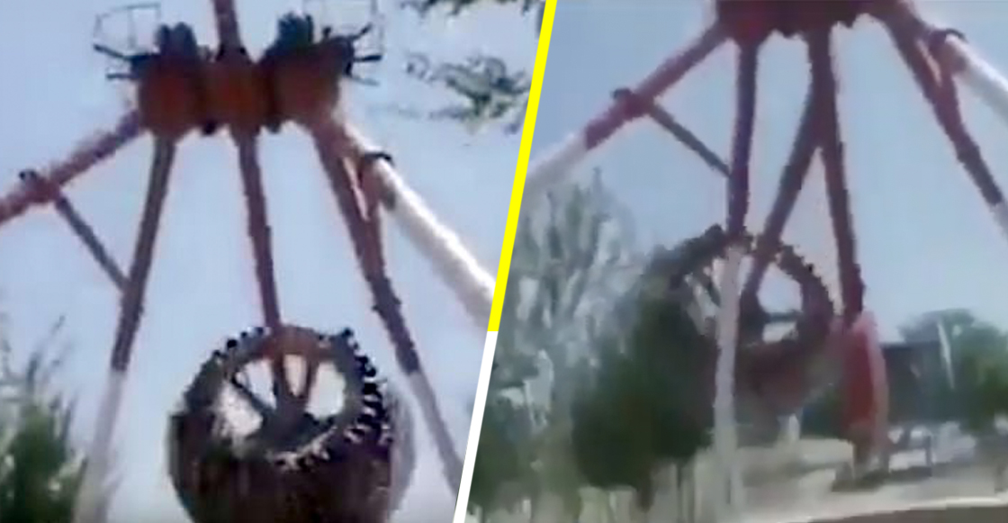 Captan en video el momento exacto en el que un juego mecánico se parte en dos