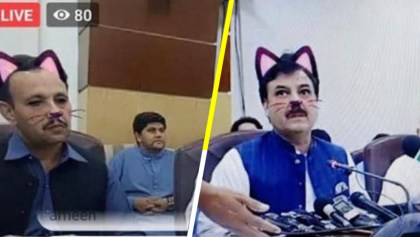 Ministro transmite en Facebook Live y olvida quitar el filtro de gato