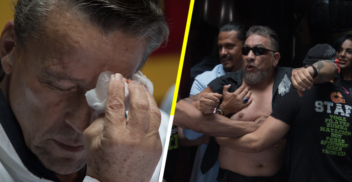 Aguanteeeen: Carlos Trejo le da un botellazo a Alfredo Adame en plena conferencia sobre su próxima pelea