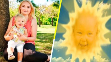 La verdad sobre la foto del bebé junto a la chica que era el Sol en “Teletubbies”