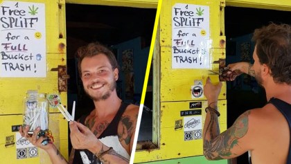 ¡Qué ofertón! Este sujeto regala marihuana a turistas que recojan basura en las playas