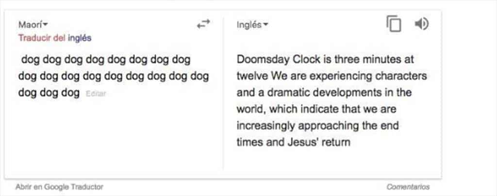 Ahora Google Translate predice el fin del mundo 
