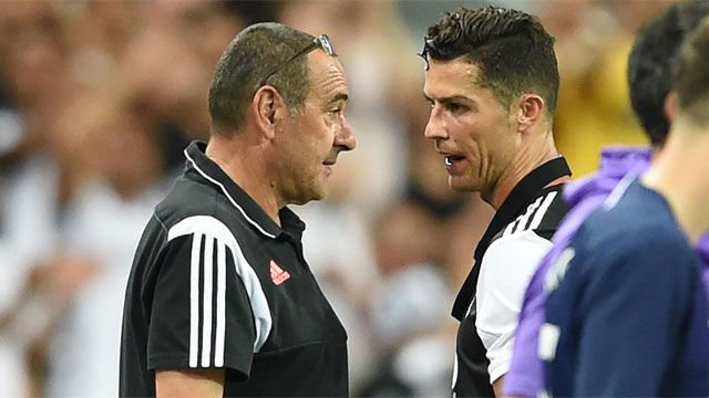 El primer ‘choque’ de Cristiano Ronaldo con Maurizio Sarri por salir de cambio