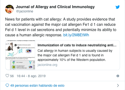 ¡Meaw! Encuentran vacuna contra la alergia a los gatos