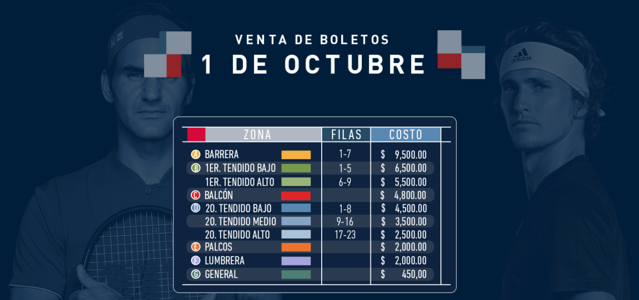 Así serán los precios y venta de boletos para ver a Roger Federer en México