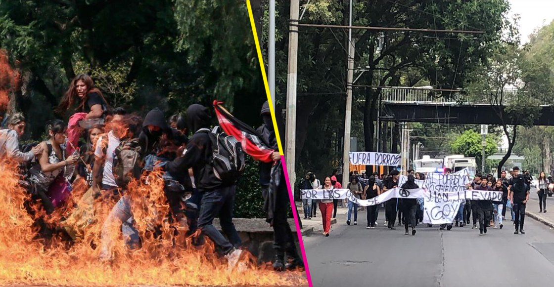A un año del ataque en Rectoría, estudiantes del CCH Azcapotzalco marchan a CU