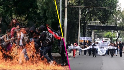 A un año del ataque en Rectoría, estudiantes del CCH Azcapotzalco marchan a CU
