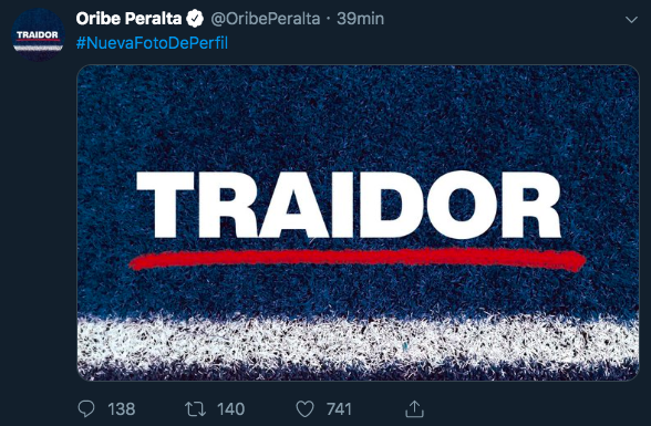 "Traidor": ¿Qué pasa con las redes sociales de Oribe Peralta?