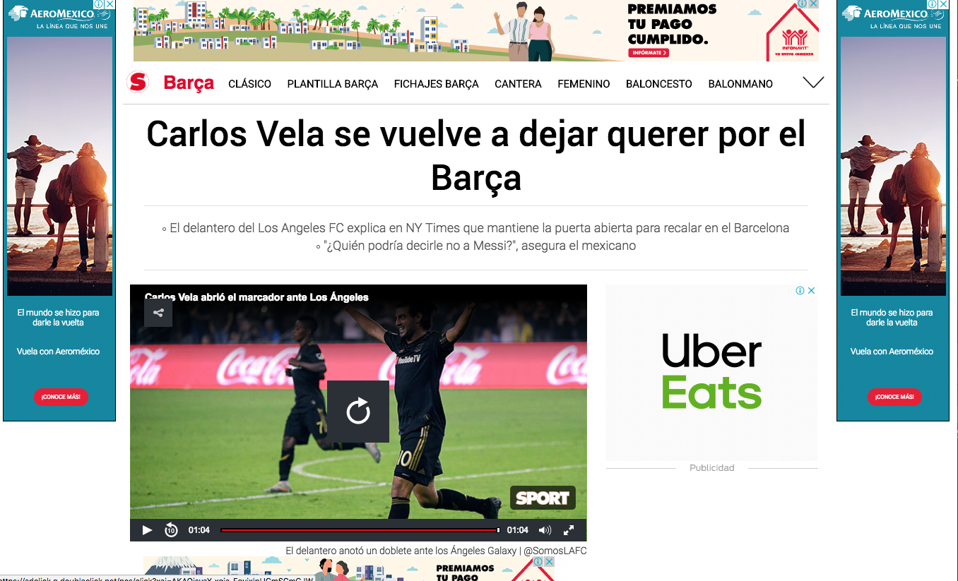 Así reaccionó la prensa catalana al interés de Vela por jugar con Messi