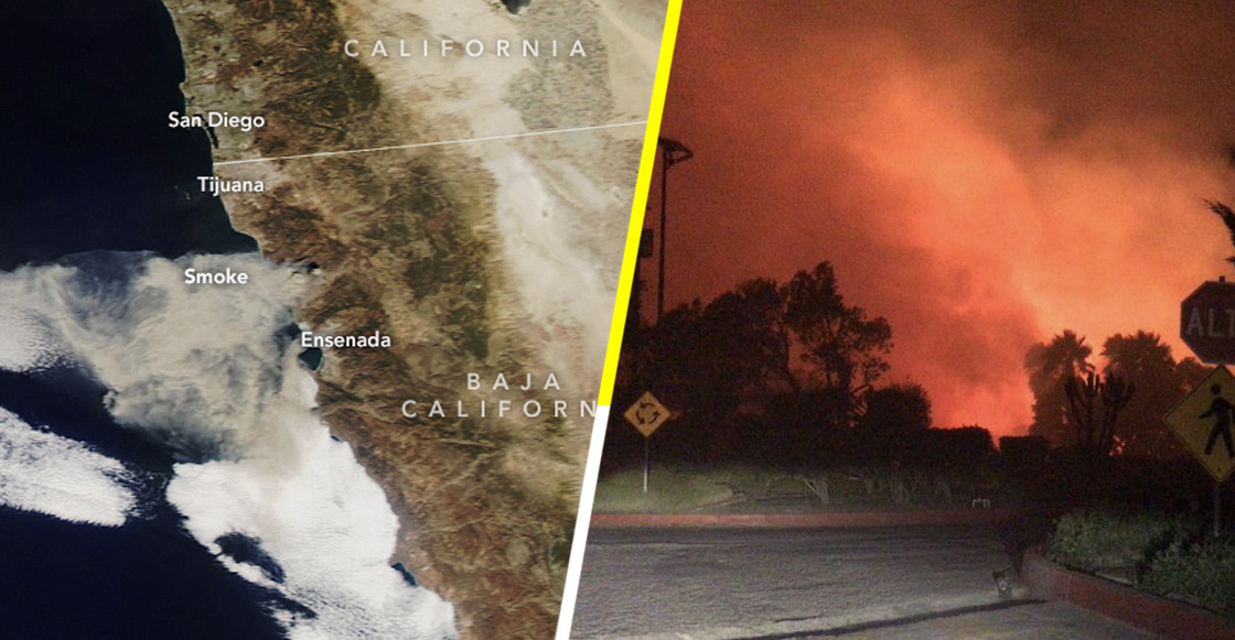 La NASA muestra como se ven los incendios de Baja California desde el espacio