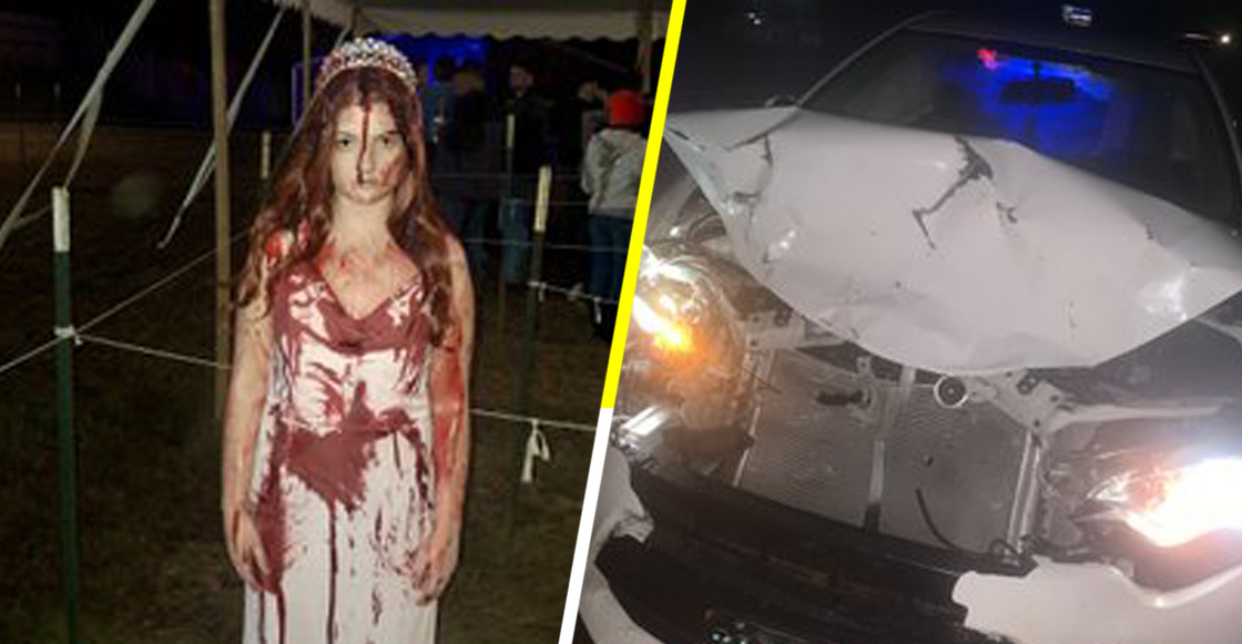 Como cuando chocas tu auto y los paramédicos piensan que estás muerta... por tu disfraz de Halloween