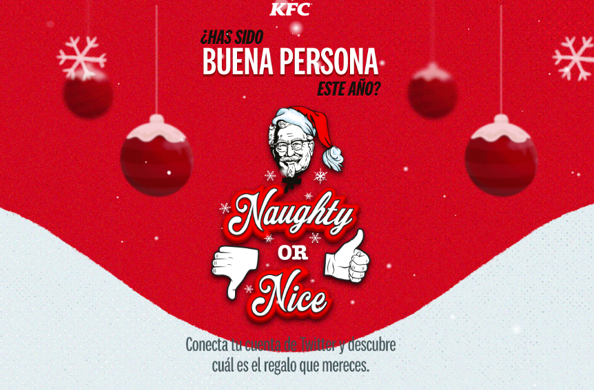 KFC twitter naughty or nice app