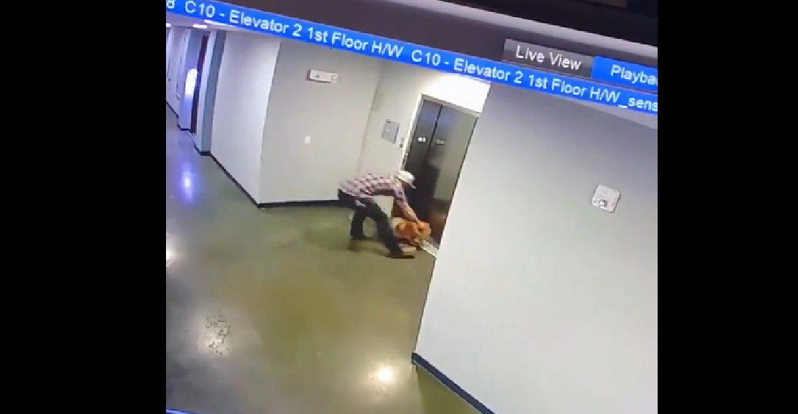¡Estuvo cerca! Este hombre evitó que un perrito muriera ahorcado por un elevador con su propia correa