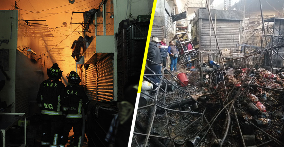 Las fotos y los videos que nos dejan dimensionar el incendio en el mercado de La Merced