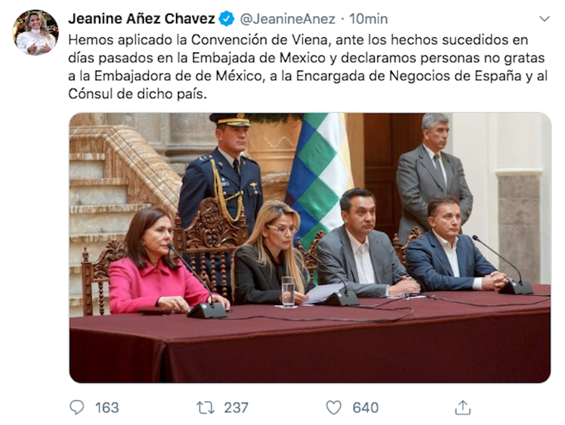 jeanine-añez-bolivia-embajadora-mexico