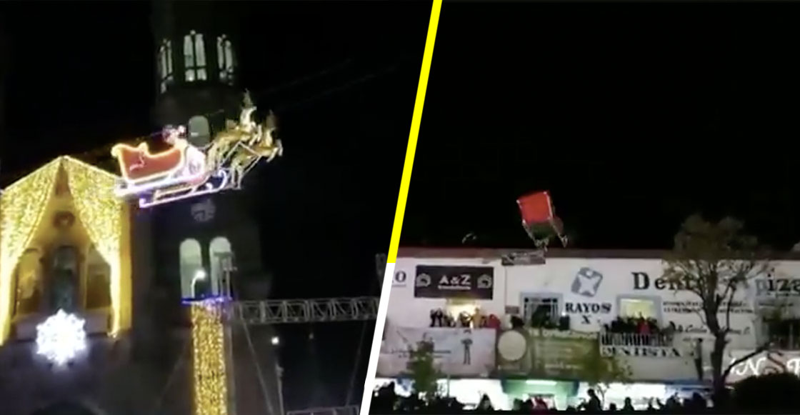 ¿Feliz Navidad? Santa Claus "vuela" sobre Tlaxcala y se estrella contra un edificio