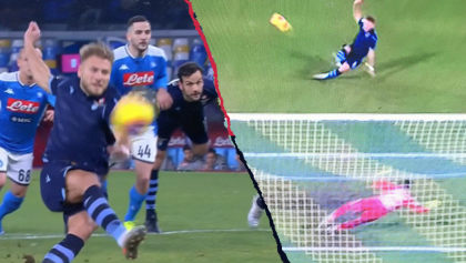 ¡OSOTE! El resbalón de Immobile en pleno cobro de penal en el Napoli vs Lazio
