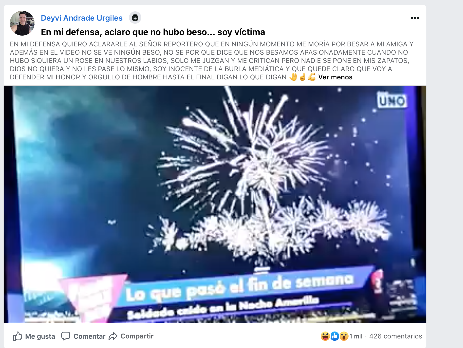 "No se ve ningún beso": Hombre captado por la 'Kiss Cam' en Ecuador se defiende