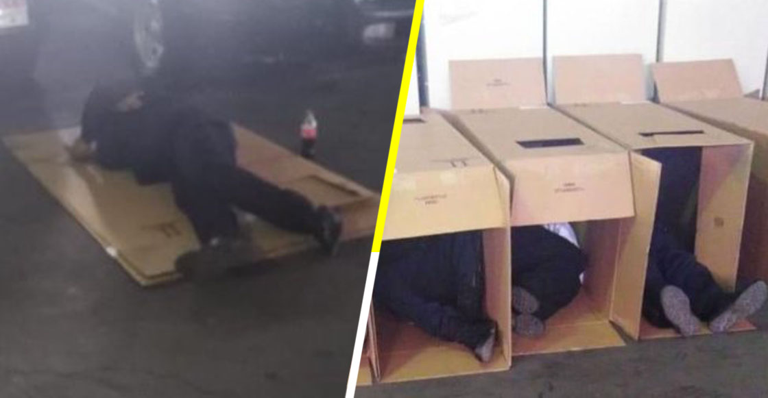 ¿Castigo ejemplar? Policías duermen en cajas de cartón por faltar a trabajar en Navidad y Año Nuevo