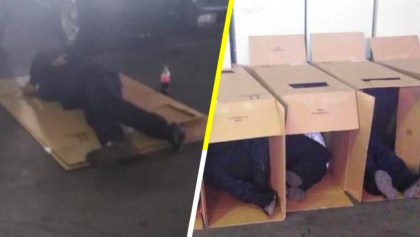 ¿Castigo ejemplar? Policías duermen en cajas de cartón por faltar a trabajar en Navidad y Año Nuevo